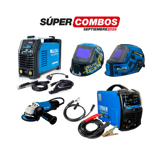 COMBO CORTADOR DE PLASMA + SOLDADOR ARC+ CARETA ELECTRONICA  + CARETA ELECTRONICA SOLDADURA + ESMERILADORA ANGULAR + PINZA DE MASA