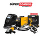 COMBO SOLDADOR INVERSOR + CARETA FOTOSENSIBLE + TALADRO PERCUTOR INALAMBRICO + ESMERILADORA ANGULAR