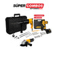 COMBO ROTOMARTILLO SDS PLUS 720W + TALADRO ATORNILLADOR INALAMBRICO + ESMERILADORA ANGULAR