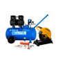 COMBO COMPRESOR LIBRE DE ACEITE 50 LTS 3.0 HP + TRONZADORA 2500w 4.000 RPM + KIT DE ACCESORIOS 20 PCS PARA COMPRESOR