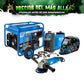 COMBO GENERADOR PORTATIL GASOLINA 6.5KW + SOLDADOR ARC180S 110/220 + CARETA ELECTRONICA + ESMERILADORA ANGULAR
