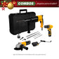 COMBO ROTOMARTILLO SDS PLUS 720W + TALADRO INALAMBRICO 3/8PUL + ESMERILADORA ANGULAR 4 1/2