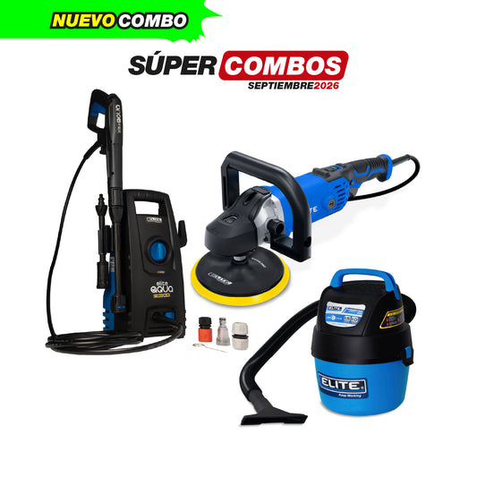 COMBO HIDROLAVADORA ELECTRICA + ASPIRADORA + PULIDORA/POLICHADORA ELECTRICA