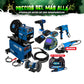 COMBO  SOLDADOR + ANTORCHA + TALADRO + 2 BATERIAS + CARGADOR + CARETA + ESMERILADORA + TALADRO PERCUTOR + ESMERIL + MOTO TOOL