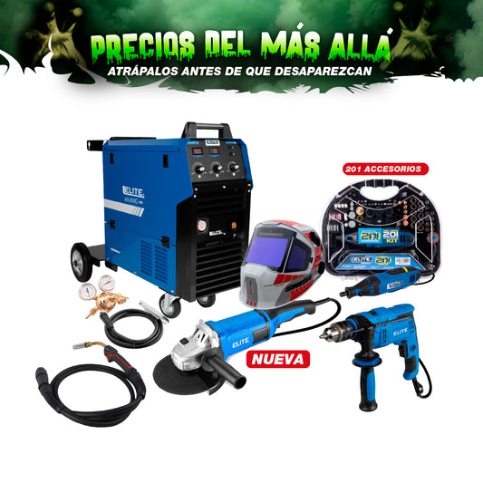 COMBO COMBO SOLDADOR  + CARETA  + ESMERILADORA ANGULAR + TALADRO + MOTO TOOL 180W