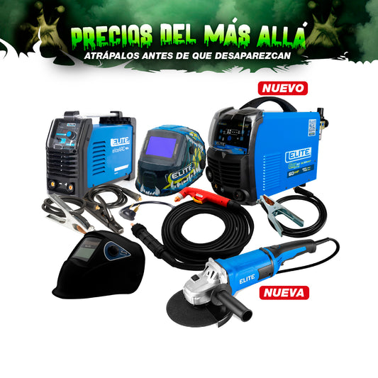 COMBO CORTADOR DE PLASMA + ANTORCHA DE PLASMA + SOLDADOR ARC180S 110/220 + 2 CARETA SOLDADURA ELECTRONICA + ESMERILADORA ANGULAR DE 9