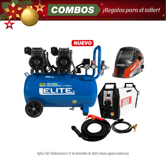 COMBO COMPRESOR DE AIRE EN SERIE LIBRE + CORTADOR DE PLASMA + ANTORCHA DE PLASMA + CARETA PARA SOLDAR