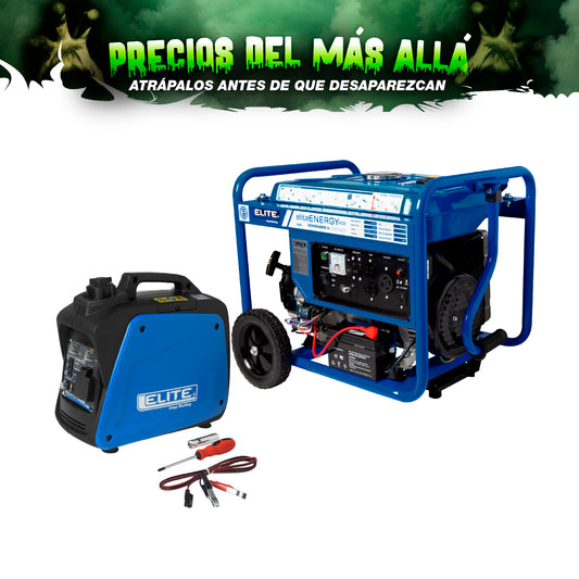COMBO GENERADOR PORTATIL A GASOLINA MAX 4KW + GENERADOR INVERSOR ULTRA SILENCIOSO A GASOLINA