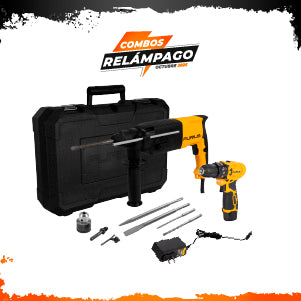 COMBO ROTOMARTILLO SDS PLUS 720W + TALADRO INALAMBRICO 3/8PUL