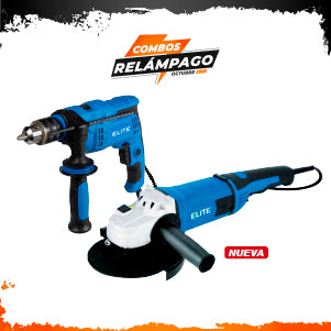 COMBO ESMERILADORA ANGULAR DE 7 + TALADRO PERCUTOR 1/2PUL, 850W