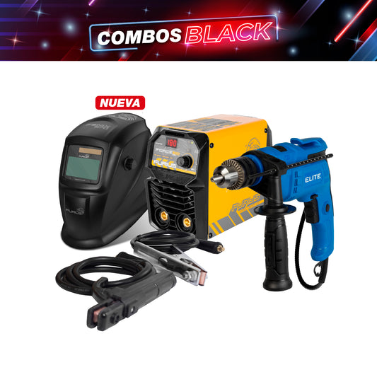 COMBO SOLDADOR INVERSOR + CARETA FOTOSENSIBLE + TALADRO PERCUTOR 1/2PUL