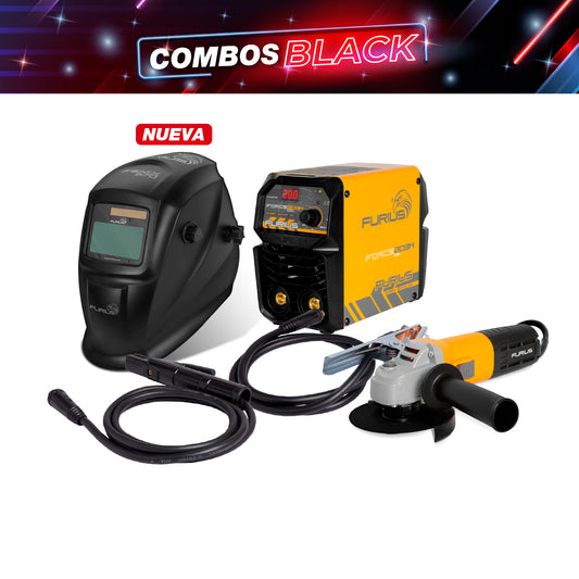 COMBO SOLDADOR INVERSOR + CARETA FOTOSENSIBLE + ESMERILADORA ANGULAR 4 1/2 PULG