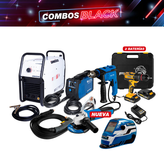 COMBO PLASMA SWEISS + ANTORCHA DE PLASMA + SOLDADOR INVERSOR + CARETA ELITE + ESMERILADORA ANGULAR 4 1/2 + TALADRO PERCUTOR INALAMBRICO 21V + TALADRO PERCUTOR 1/2PUL