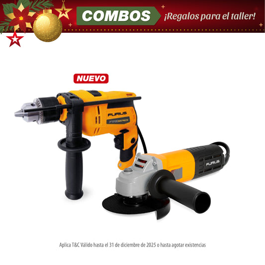 COMBO ESMERILADORA ANGULAR 4 1/2 PULG + TALADRO PERCUTOR 1/2INCH