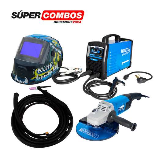 Combo Soldador Inversor 250A + Careta + Esmeriladora + Antorcha