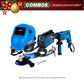 COMBO SOLDADOR INVERSOR + CARETA ELECTRONICA + ESMERILADORA ANGULAR 4-1 +  TALADRO PERCUTOR 1/2PUL