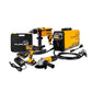 COMBO SOLDADOR INVERSOR + TALADRO PERCUTOR 1/2INCH + ESMERILADORA ANGULAR 4 1/2 + TALADRO PERCUTOR INALAMBRICO 21V