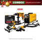 COMBO SOLDADOR INVERSOR + TALADRO PERCUTOR 1/2INCH + ESMERILADORA ANGULAR 4 1/2 + TALADRO PERCUTOR INALAMBRICO 21V