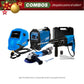 COMBO SOLDADOR INVERSOR + CARETA ELECTRONICA SOLDADURA + ESMERILADORA ANGULAR 4-1/2INCH + ROTOMARTILLO SDS PLUS 900W