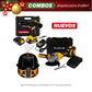 COMBO ESMERILADORA ANGULAR INALAMBRICA + TALADRO PERCUTOR INALAMBRICO + CARETA FOTOSENSIBLE