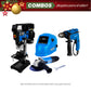 COMBO TALADRO DE BANCO 500W + ESMERILADORA ANGULAR 4-1/2INCH + TALADRO PERCUTOR 1/2PUL + CARETA ELECTRONICA SOLDADURA