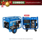 COMBO GENERADOR DIESEL ABIERTO 5500W + GENERADOR PORTATIL GASOLINA 6.5KW