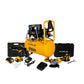 COMBO COMPRESOR DE AIRE SILENCIOSO LIBRE DE ACEITE + ESMERILADORA ANGULAR INALAMBRICA + TALADRO PERCUTOR INALAMBRICO