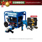 COMBO GENERADOR PORTATIL A GASOLINA + TALADRO PERCUTOR 1/2PUL + ESMERILADORA ANGULAR 4-1/2PUL + TALADRO PERCUTOR INALAMBRICO 21V