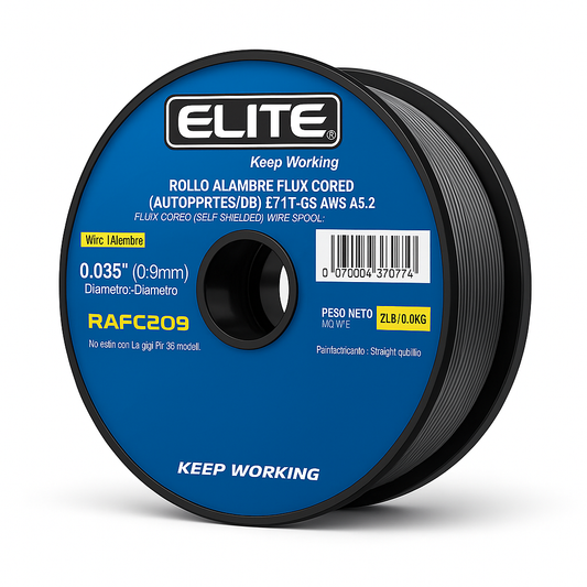 ROLLO ALAMBRE FLUX CORED (AUTOPROTEGIDO) E71T-GS 100mm 2Lb (0,9KG) 0,9MM (0.035) ELITE