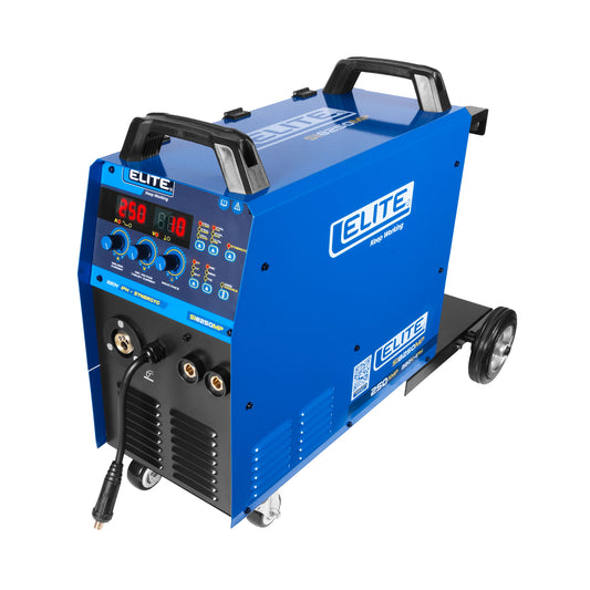 SOLDADOR INVERSOR MULTIPROCESOS MIG/MAG/FCAW/MMA/TIG ELITE MP 250 - 250A 60% 220V 1PH - ELITE (ANTORCHA DE 350AMP, 3 MTS, TIPO BINZEL 36AK)