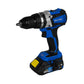 KIT TALADRO PERCUTOR INALÁMBRICO SIN ESCOBILLAS DE 1/2” + ATORNILLADOR DE IMPACTO INALÁMBRICO SIN ESCOBILLAS DE 1/4” CABEZA HEXAGONAL CON 2 BATERÍAS, CARGADOR Y MALETÍN DE LONA
