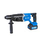 Rotomartillo Inalambrico sin escobillas Línea Xtreme, estuche plastico, 1 broca, mango en D 3 jules 0-1150 RPM, 0-5100 GPM , con batería 4Ah y cargador 2,4ah.