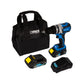 Taladro Percutor Inalambrico Sin Escobillas 1/2pul, 20V, 55Nm ELITE con 2 Baterías, Cargador Rapido, Gancho para Cinturón y Maletín de Lona