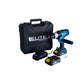 Taladro inalámbrico percutor 20V Mandril 2" - 13mm 1.650RPM ELITE XTREME con 2 Baterías, Cargador, Clip Cinturón, Punta Destornillador y Estuche Plástico