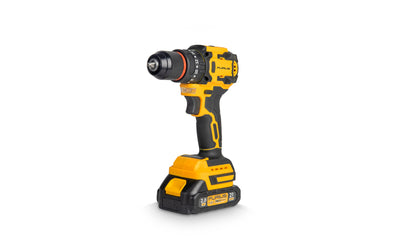 Taladro percutor inalambrico brushless 21V +  2  baterias  de 2 Amp + cargador + maletin plastico
