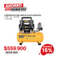 COMPRESOR DE AIRE SILENCIOSO LIBRE DE ACEITE 12L- 6.6 CFM - 1.5HP Maximo/ 1.0HP Nominal - 120PSI