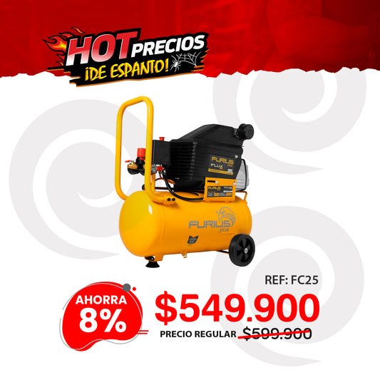 Compresor de aire 25 Litros 115 psi  . FLUX AIR 25