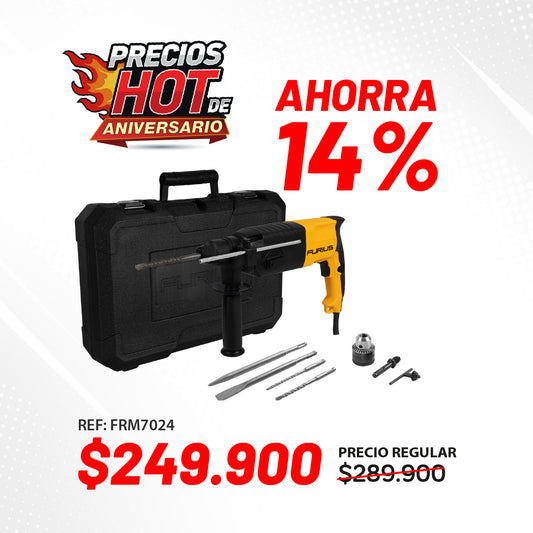Rotomartillo con Tipo de Encastre SDS Plus, Potencia de 720W, 2.6 Joules de Energia de Impacto, 110V-60Hz