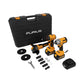 LLAVE DE IMPACTO INALAMBRICO BRUSHLESS 1/2"  DE 21V  + TALADRO PERCUTOR INALAMBRICO BRUSHLESS 1/2"  DE 21V  + ESMERILADORA ANGULAR INALAMBRICO BRUSHLESS  4 1/2" 21v