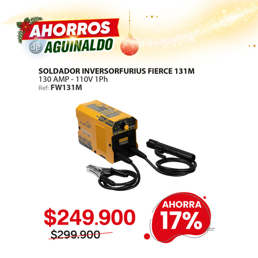 Soldador inversor FURIUS FIERCE 131M 130A 110V para electrodo y TIG raspado