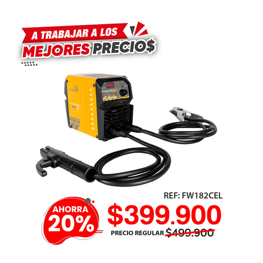 SOLDADOR INVERSOR FURIUS FORCE 182 CELLULOSIC MINI - 180A 110/220V