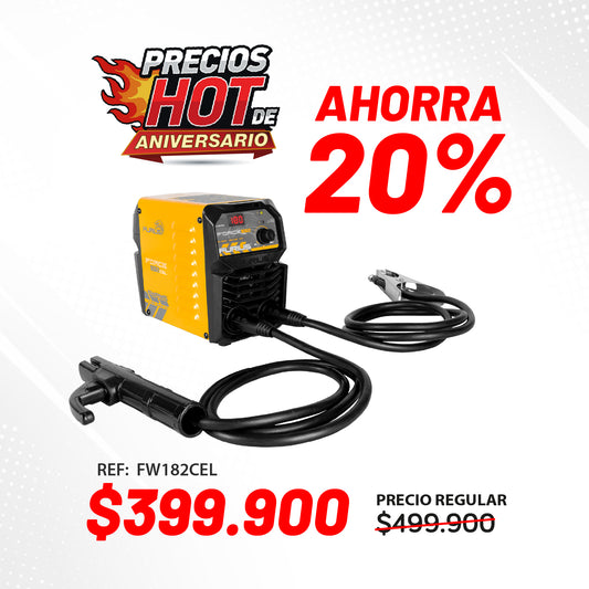SOLDADOR INVERSOR FURIUS FORCE 182 CELLULOSIC MINI - 180A 110/220V
