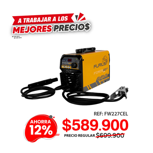 SOLDADOR INVERSOR FURIUS FORCE 227 CELLULOSIC