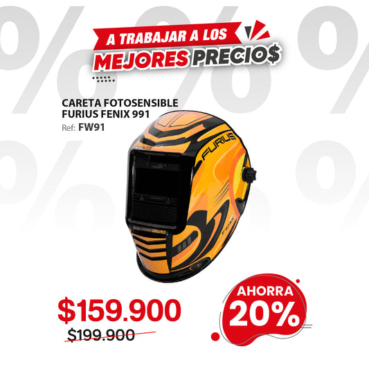 Careta electrónica fotosensible con 4 sensores DIN  4/5-9/9-13  FENIX 991
