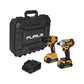 Kit Taladro percutor 
inalámbrico brushless 21V + atornillador de
impacto inalámbrico sin carbones 21V + 2 baterias 2 amp + 1 cargador