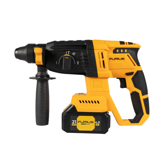 Rotomartillo inalámbrico brushless o sin carbones 21V FURIUS con Batería y Cargador