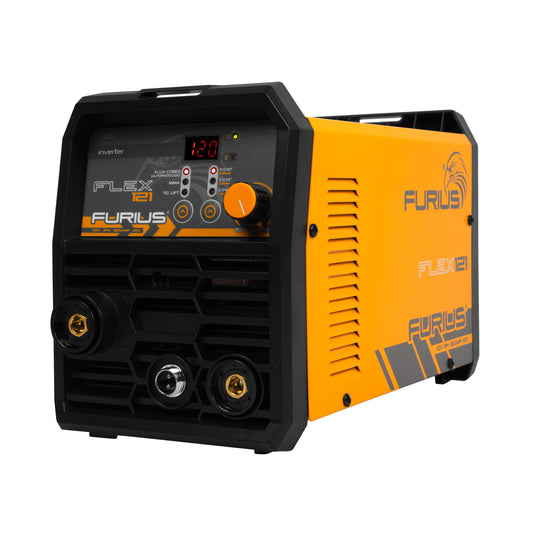Soldador inversor multiproceso de 1 Kg FURIUS FLEX 121 120A 110V MIG/TIG/electrodo
