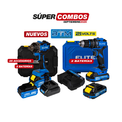 COMBO TALADRO PERCUTOR INALAMBRICO + LLAVE DE IMPACTO INALAMBRICA