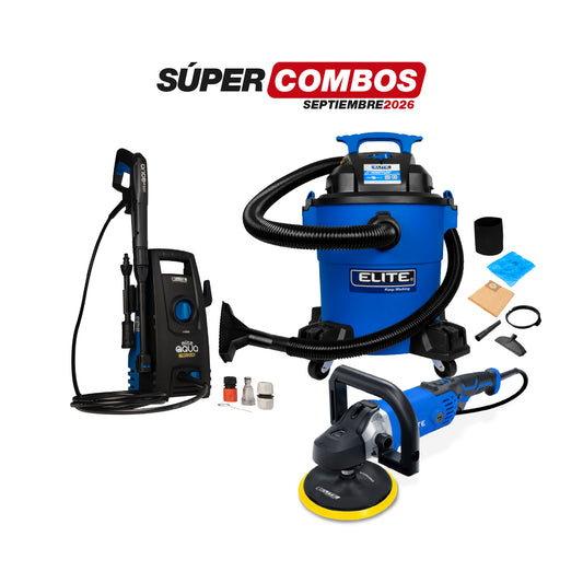 COMBO HIDROLAVADORA ELECTRICA + ASPIRADORA + PULIDORA/POLICHADORA ELECTRICA