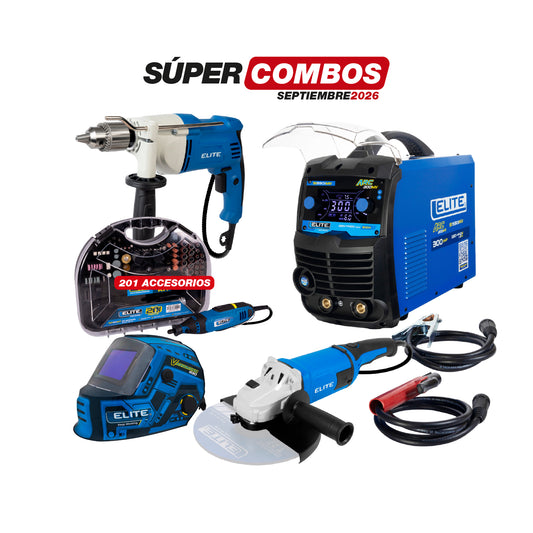 COMBO SOLDADOR INVERSOR + CARETA ELECTRONICA + ESMERILADORA ANGULAR + TALADRO DE ROTACION + MOTO TOOL